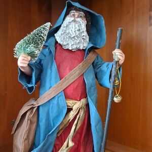 Clothque Possible Dreams Blue Hooded Santa Figurine with Red Robe